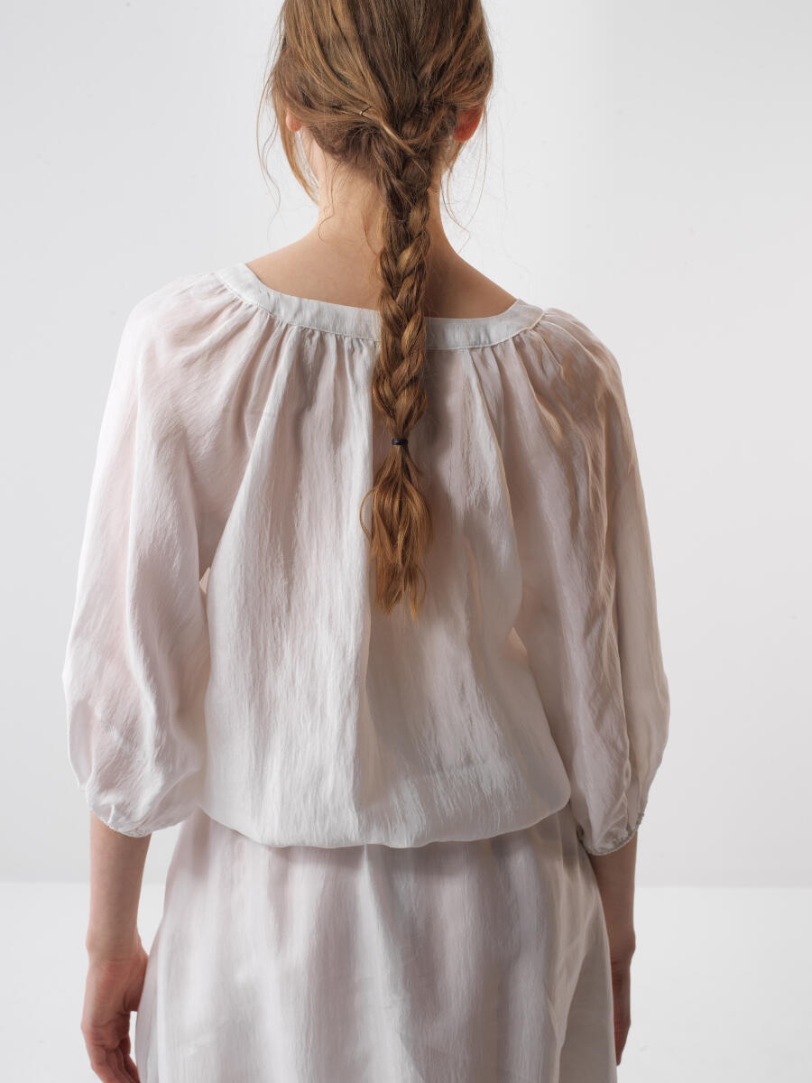 White Oversize Blouse - 4