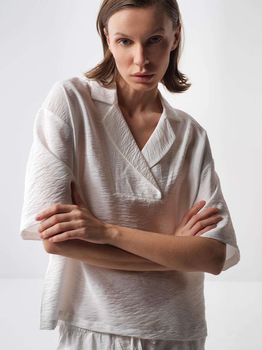 White Oversize Blouse - 1