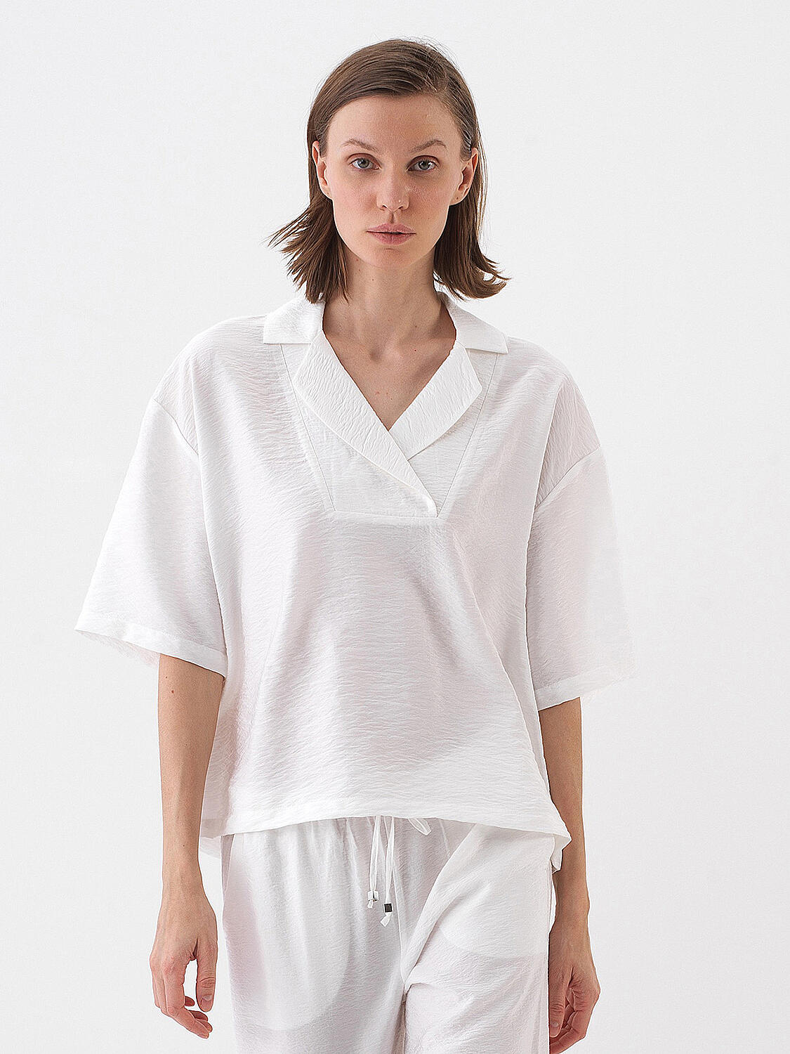 White Oversize Blouse - 1