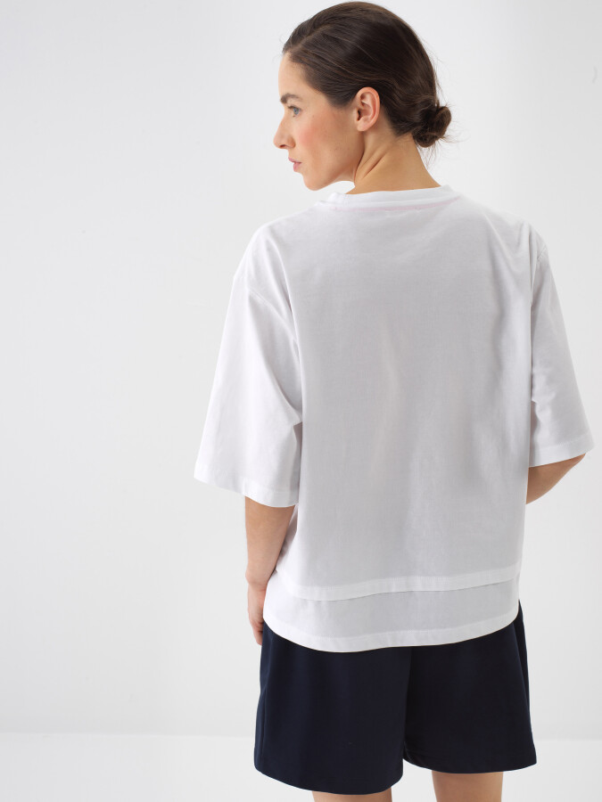 White Oversize Cotton Blouse - 3