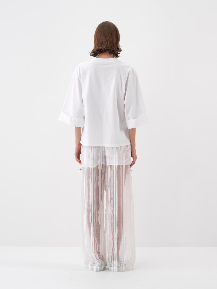 White Oversize Cotton Blouse - 5