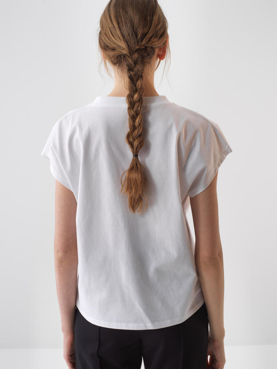 White Oversize Cotton Blouse - 4