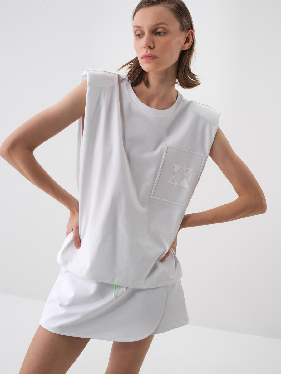 White Oversize Cotton Blouse - 1