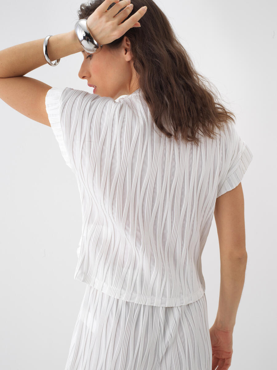 White Regular Fit Blouse - 3