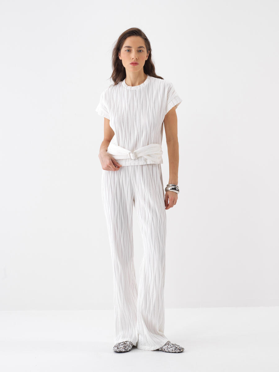 White Regular Fit Blouse - 2