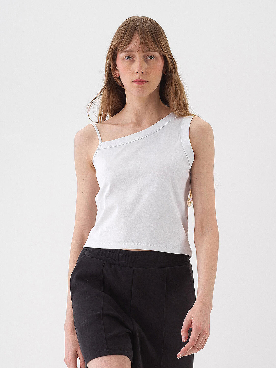 White Regular Fit Cotton Blouse - 1