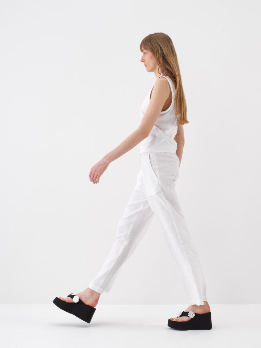 White Regular Fit Cotton Blouse - 3