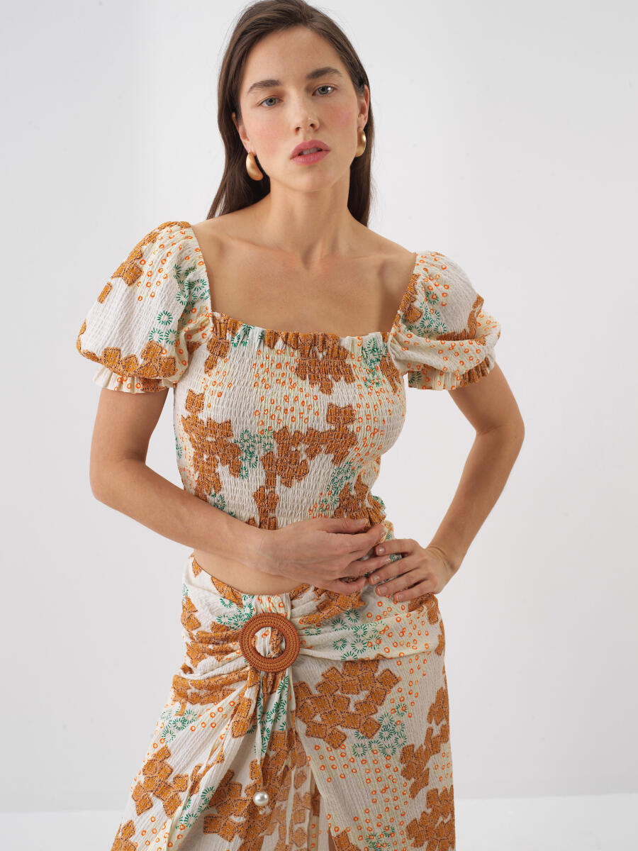 White Slim Fit Cotton Blouse - 1