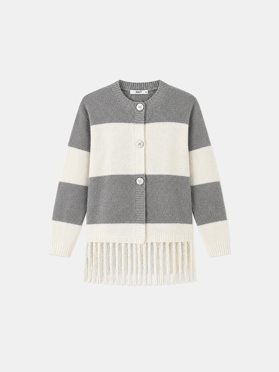 Ecru Soft Texture Oversized Cardigan - 1