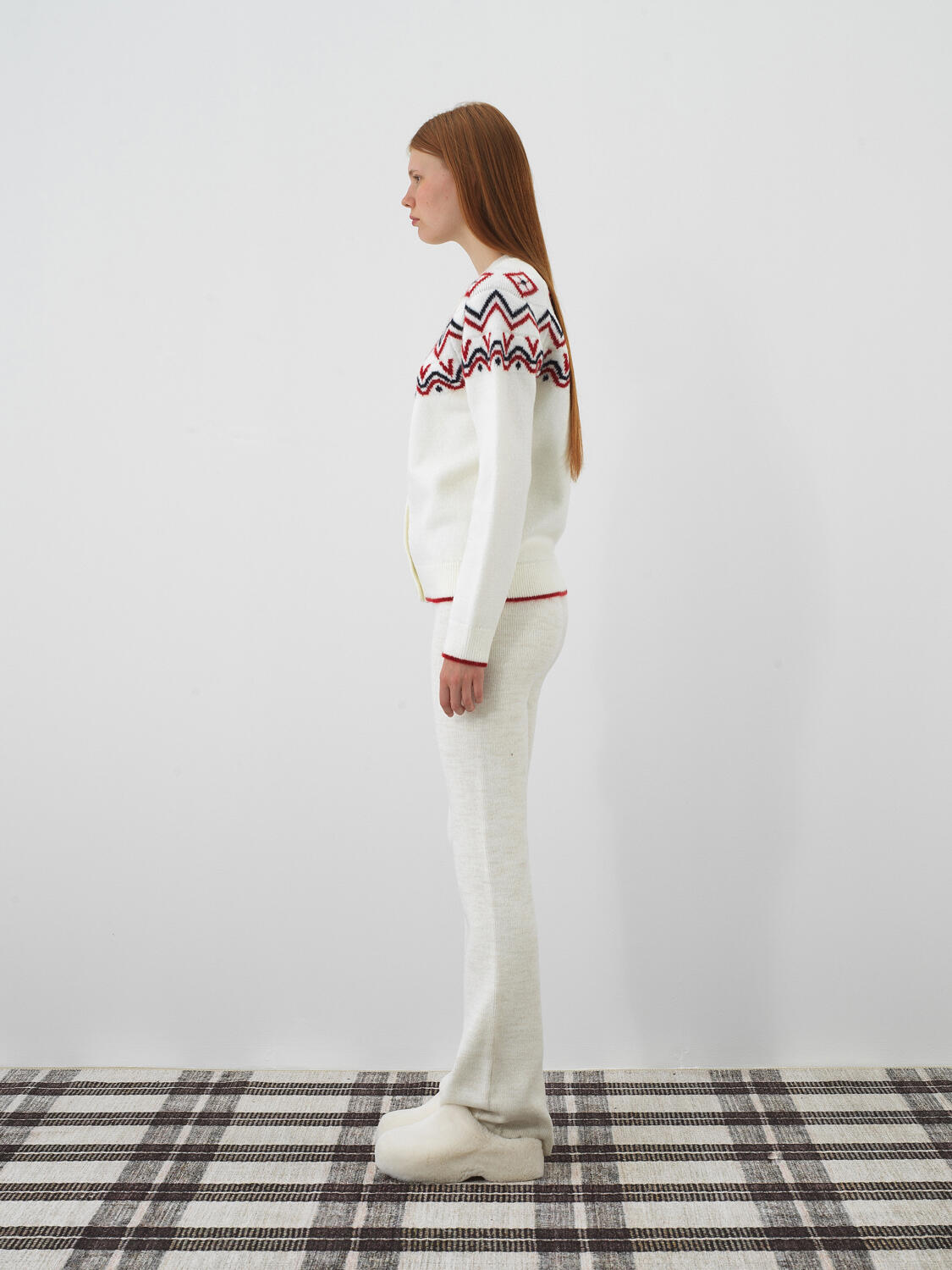 Ecru Soft Texture Oversized Cardigan - 5