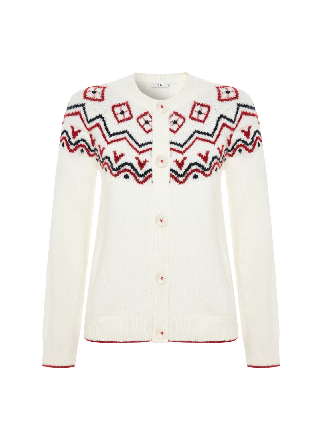 Ecru Soft Texture Oversized Cardigan - Xint