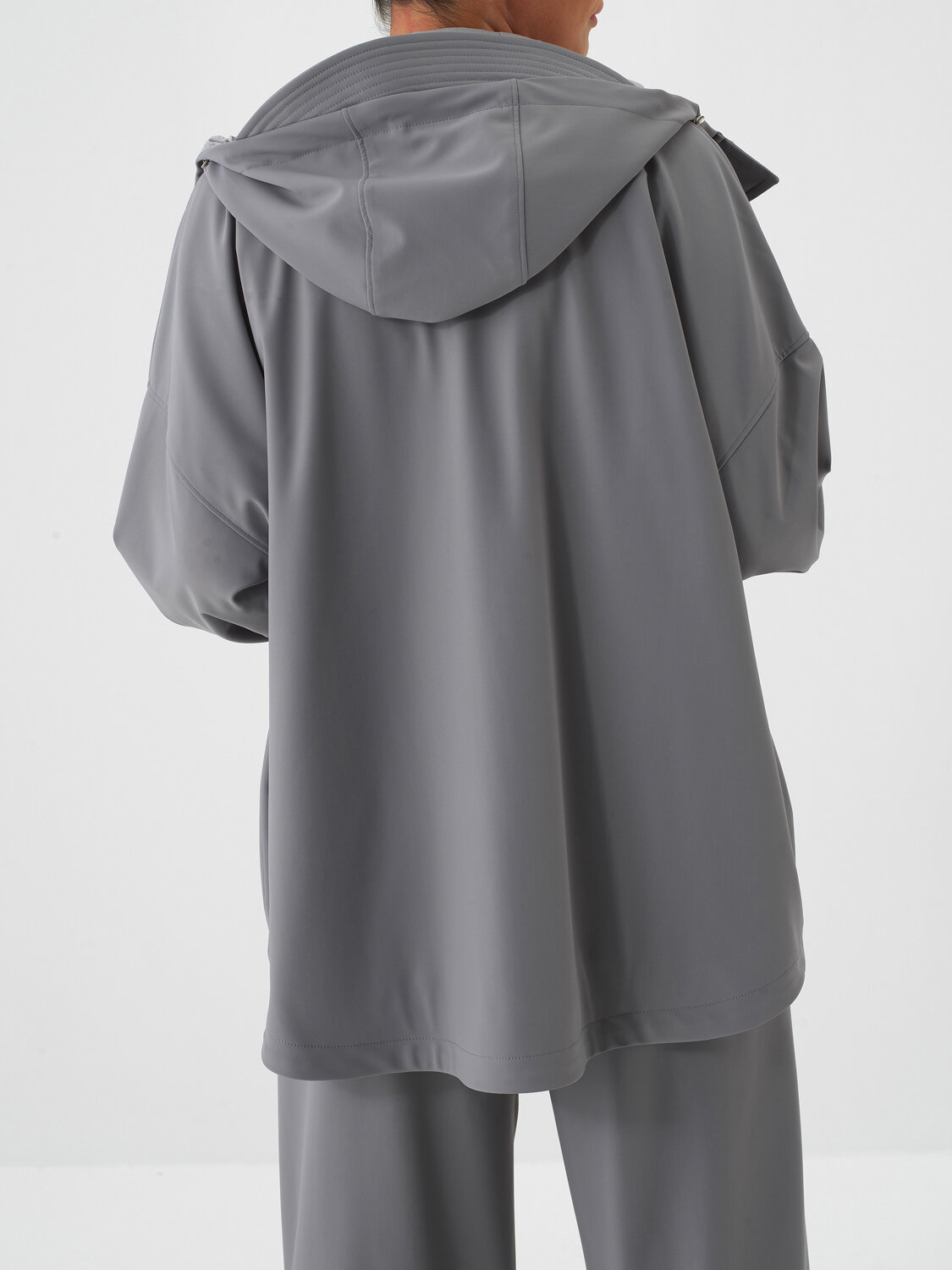 Gray Flexible Textured Oversize Coat - Xint