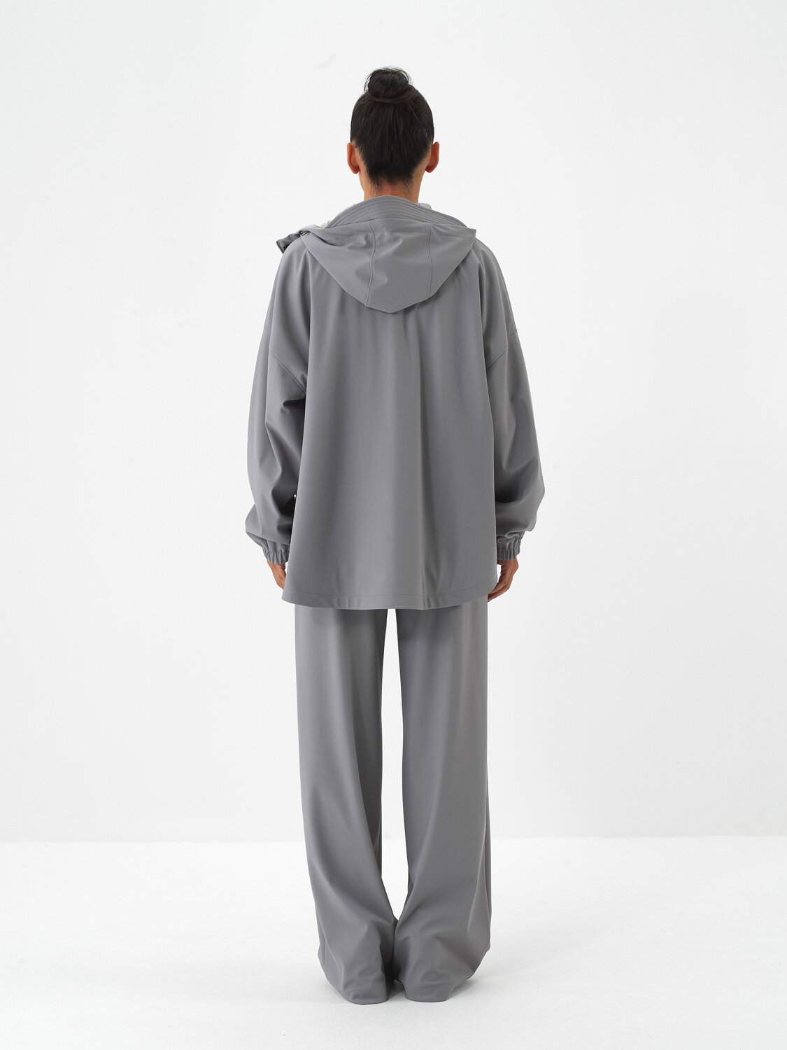 Gray Flexible Textured Oversize Coat - Xint