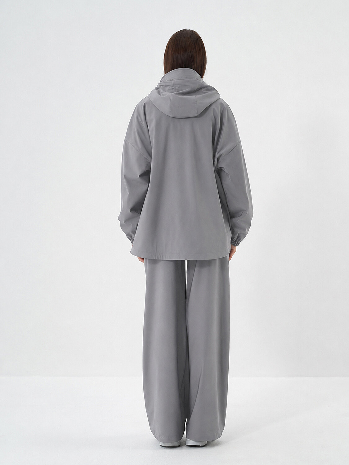 Gray Flexible Textured Oversize Coat - 4