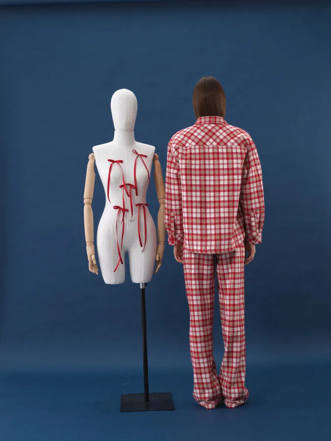 Plaid Patterned Coat - Xint