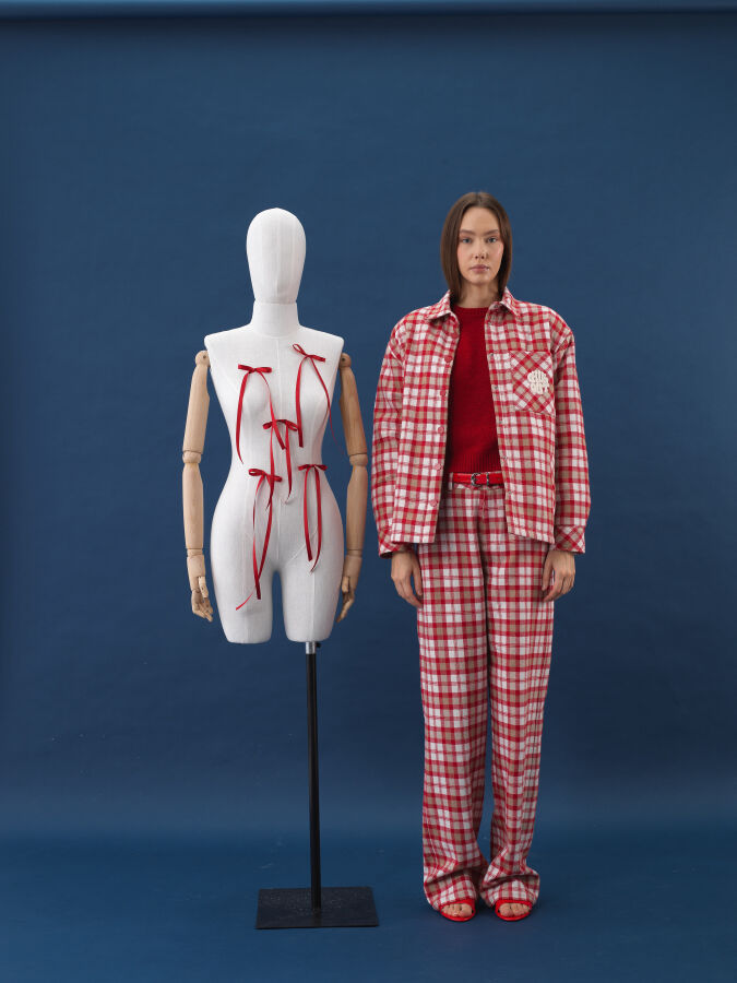 Plaid Patterned Coat - Xint