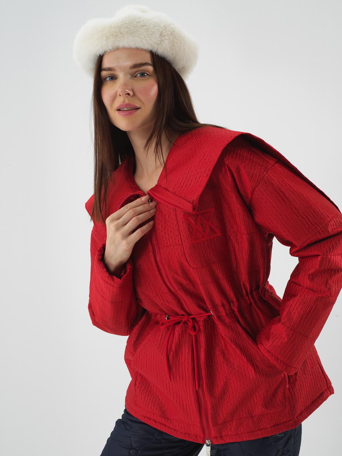 Red Oversize Coat That Maintains Its Form