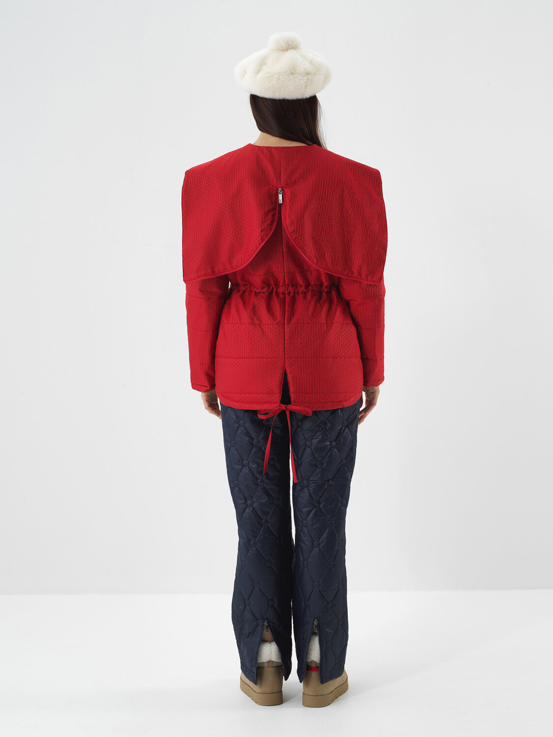 Red Oversize Coat That Maintains Its Form - Xint