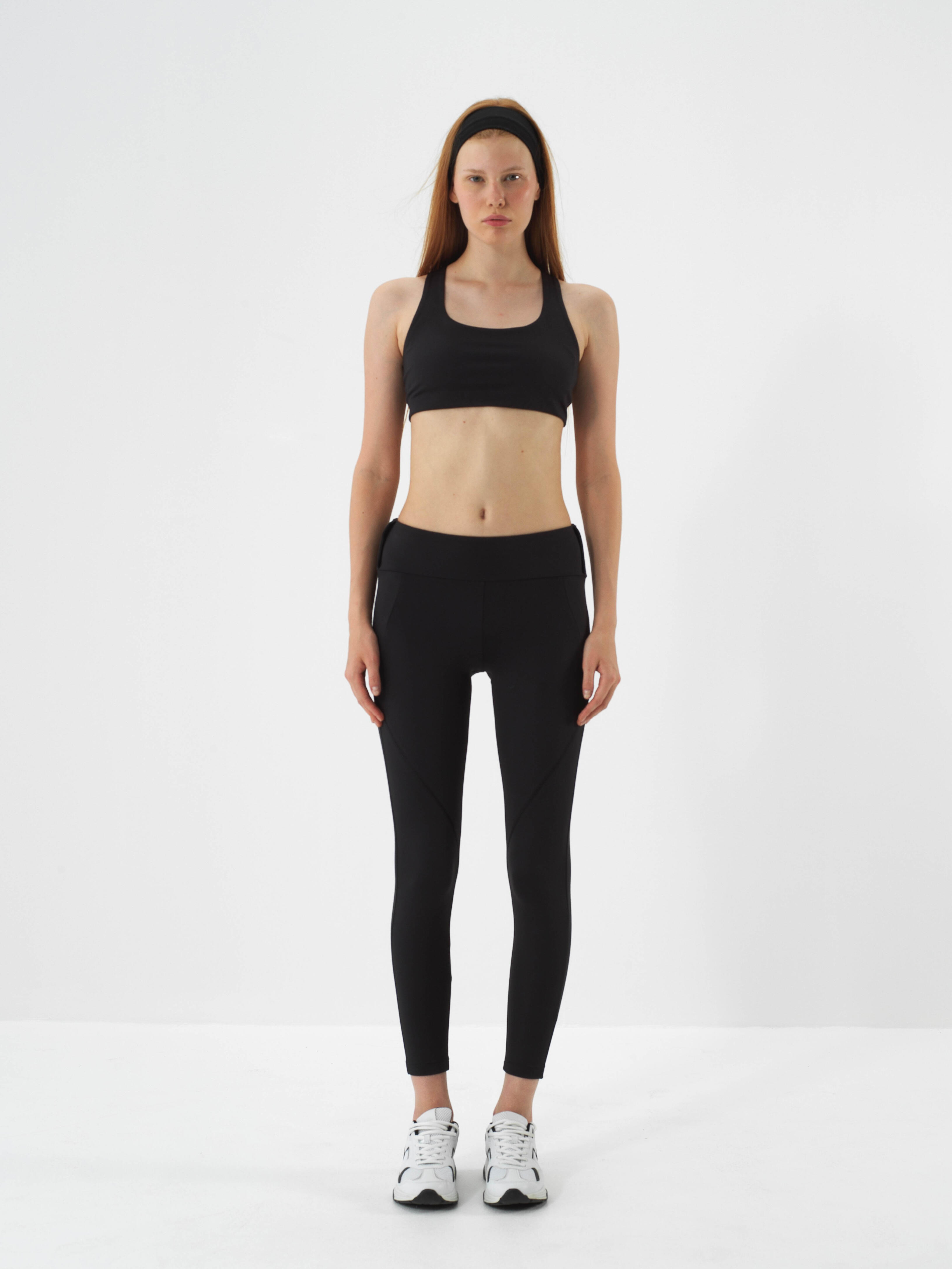 Black Flexible Textured Slim Fit Crop - 2
