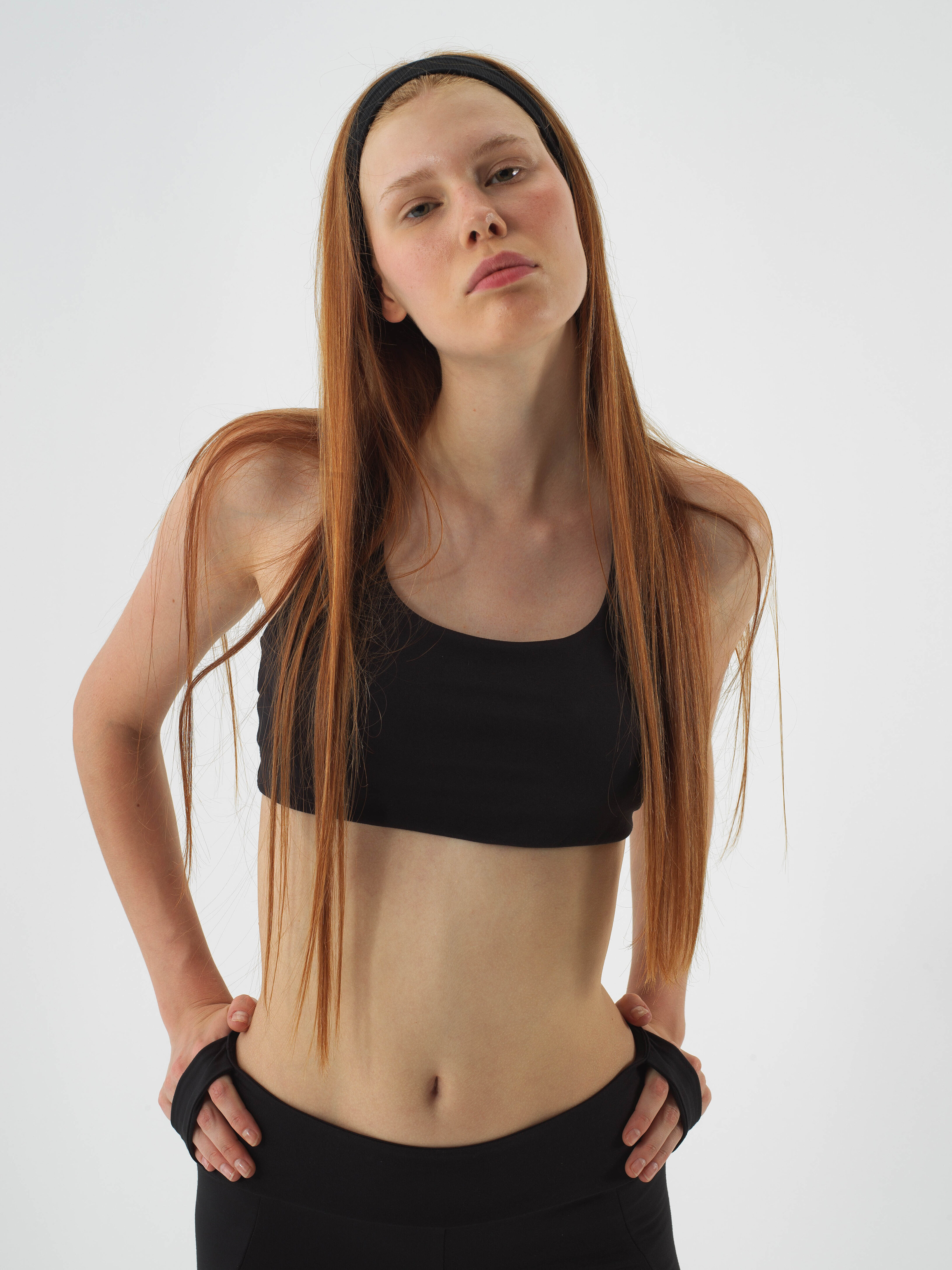 Black Flexible Textured Slim Fit Crop - Xint