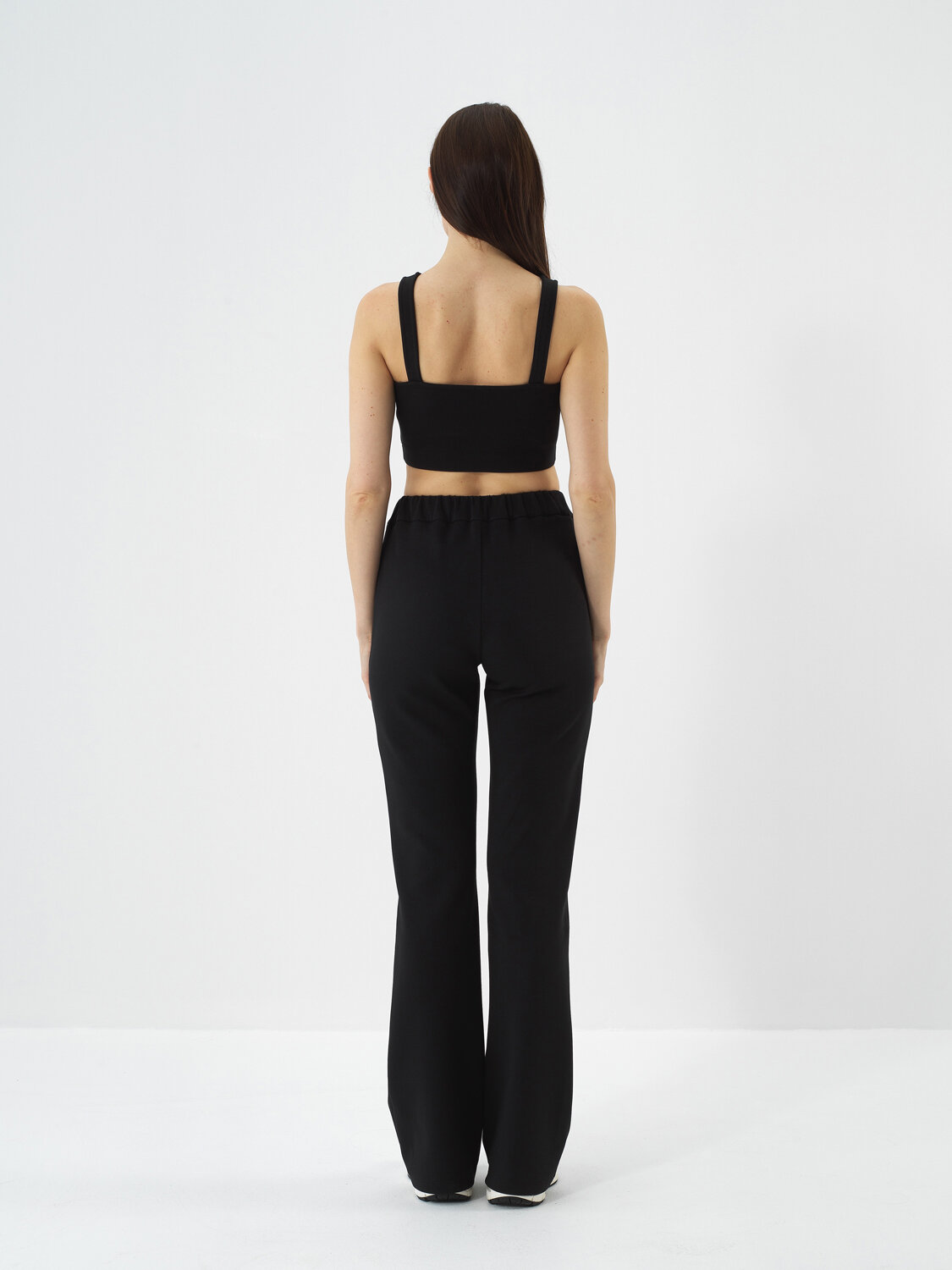 Black Cotton Textured Regular Fit Crop - Xint