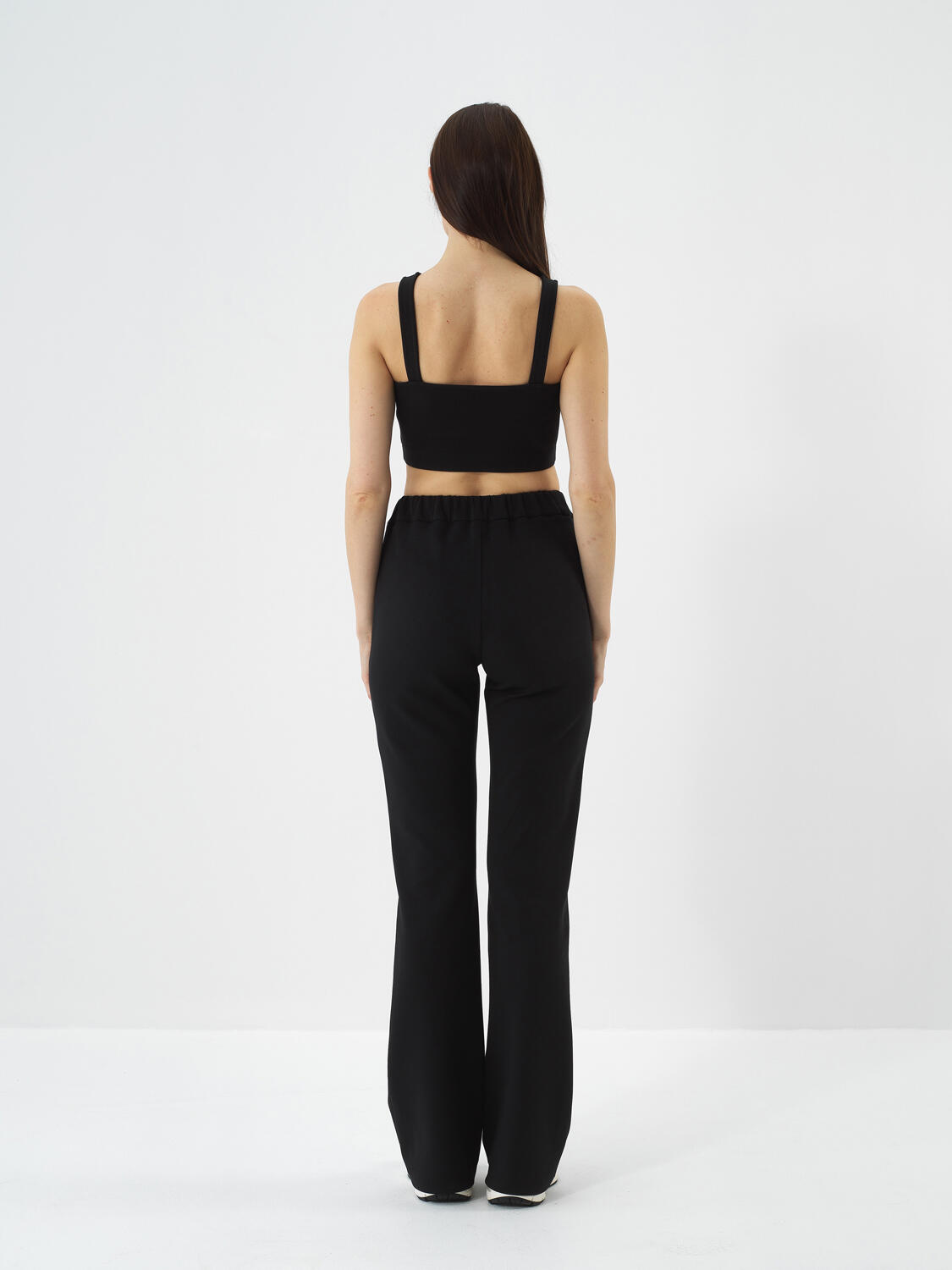 Black Cotton Textured Regular Fit Crop - 5