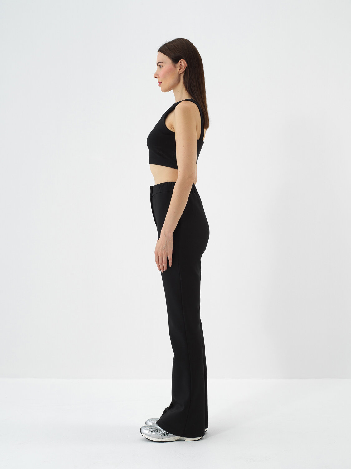 Black Cotton Textured Regular Fit Crop - Xint