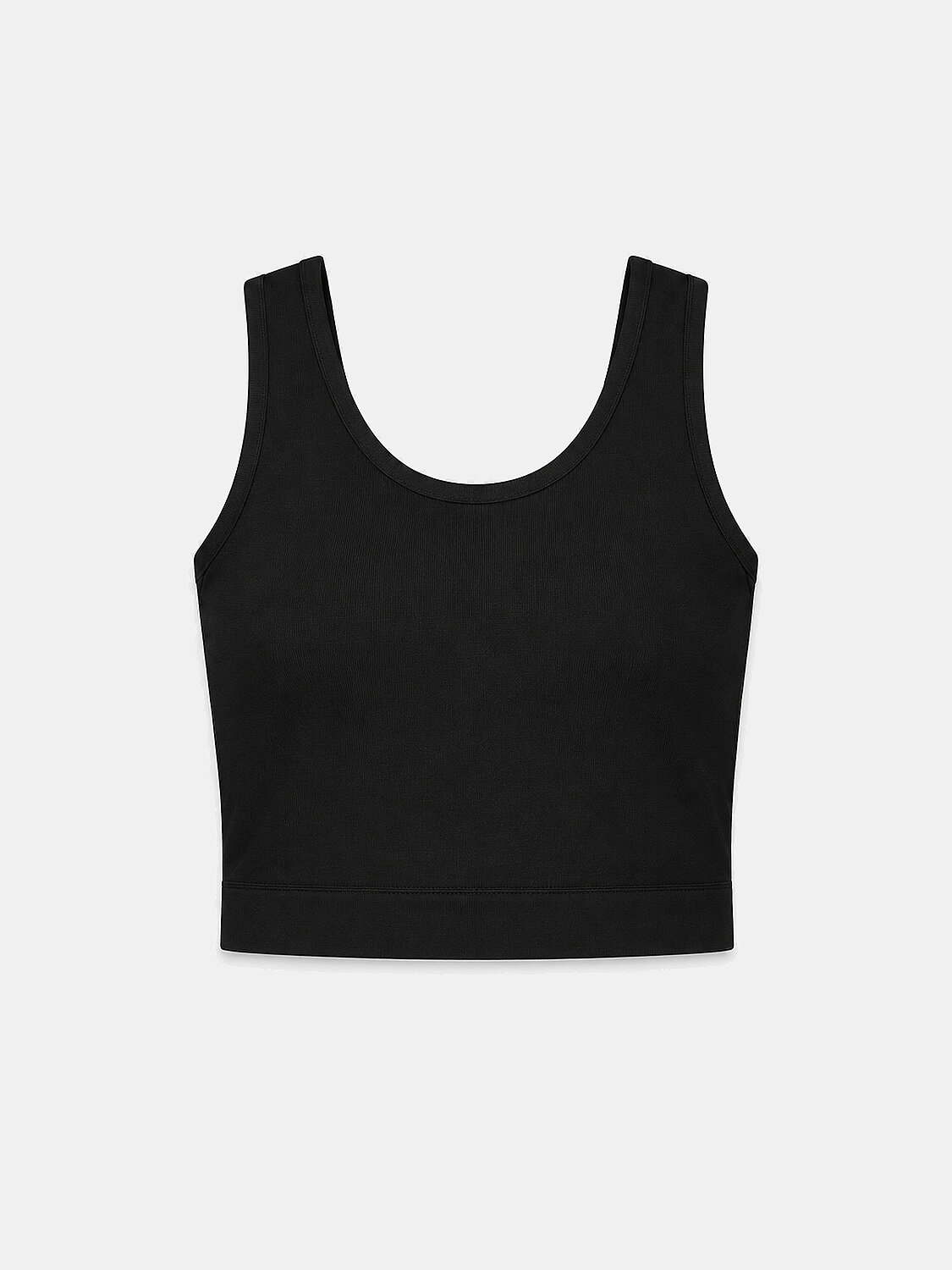 Black Cotton Textured Regular Fit Crop