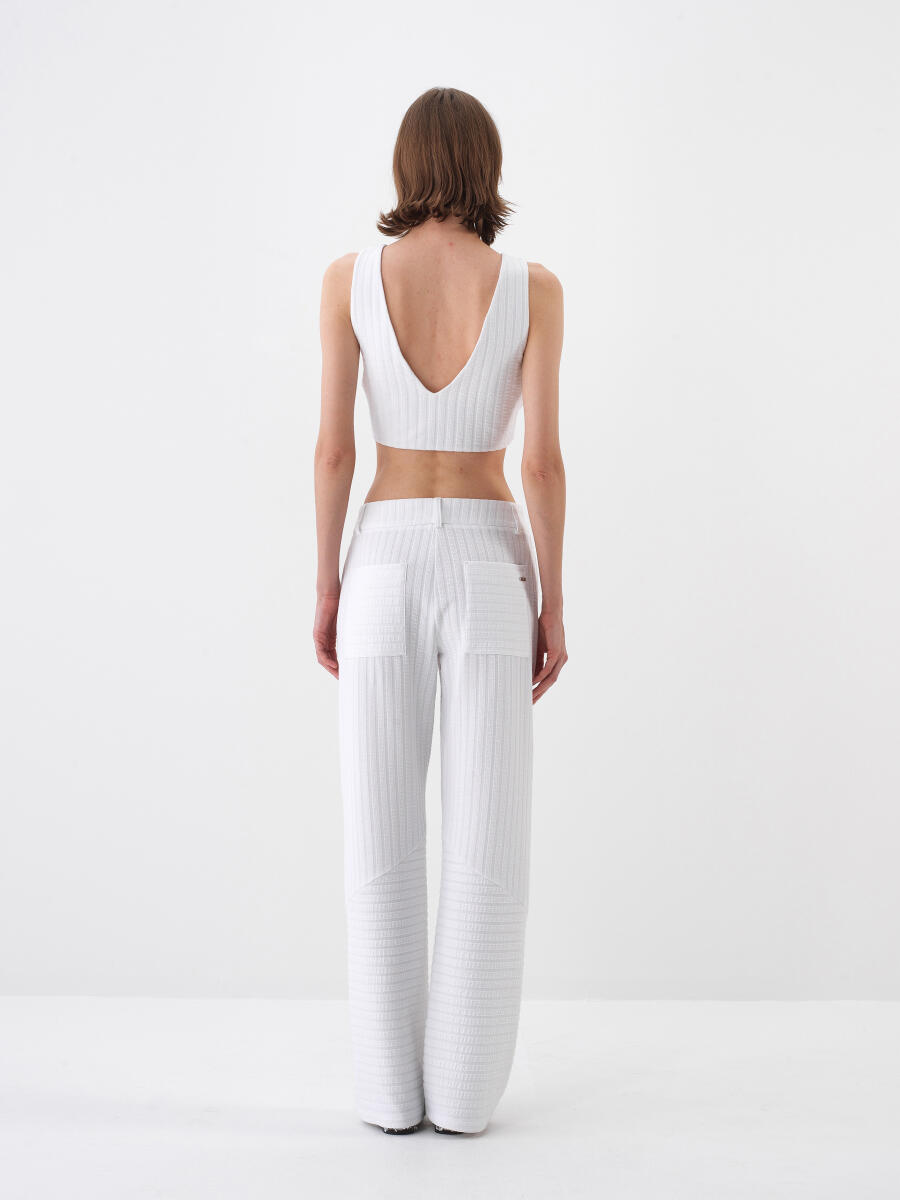 White Oversize Cotton Crop - 5