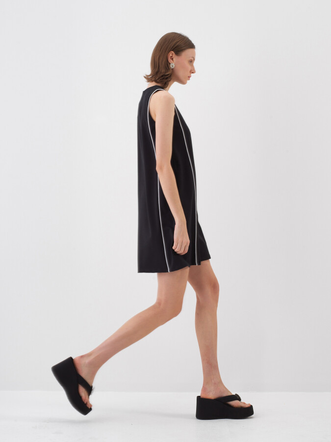 Black Oversize Cotton Dress - 3