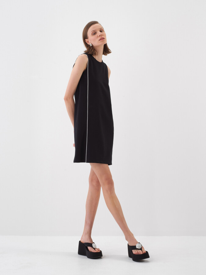 Black Oversize Cotton Dress - 1