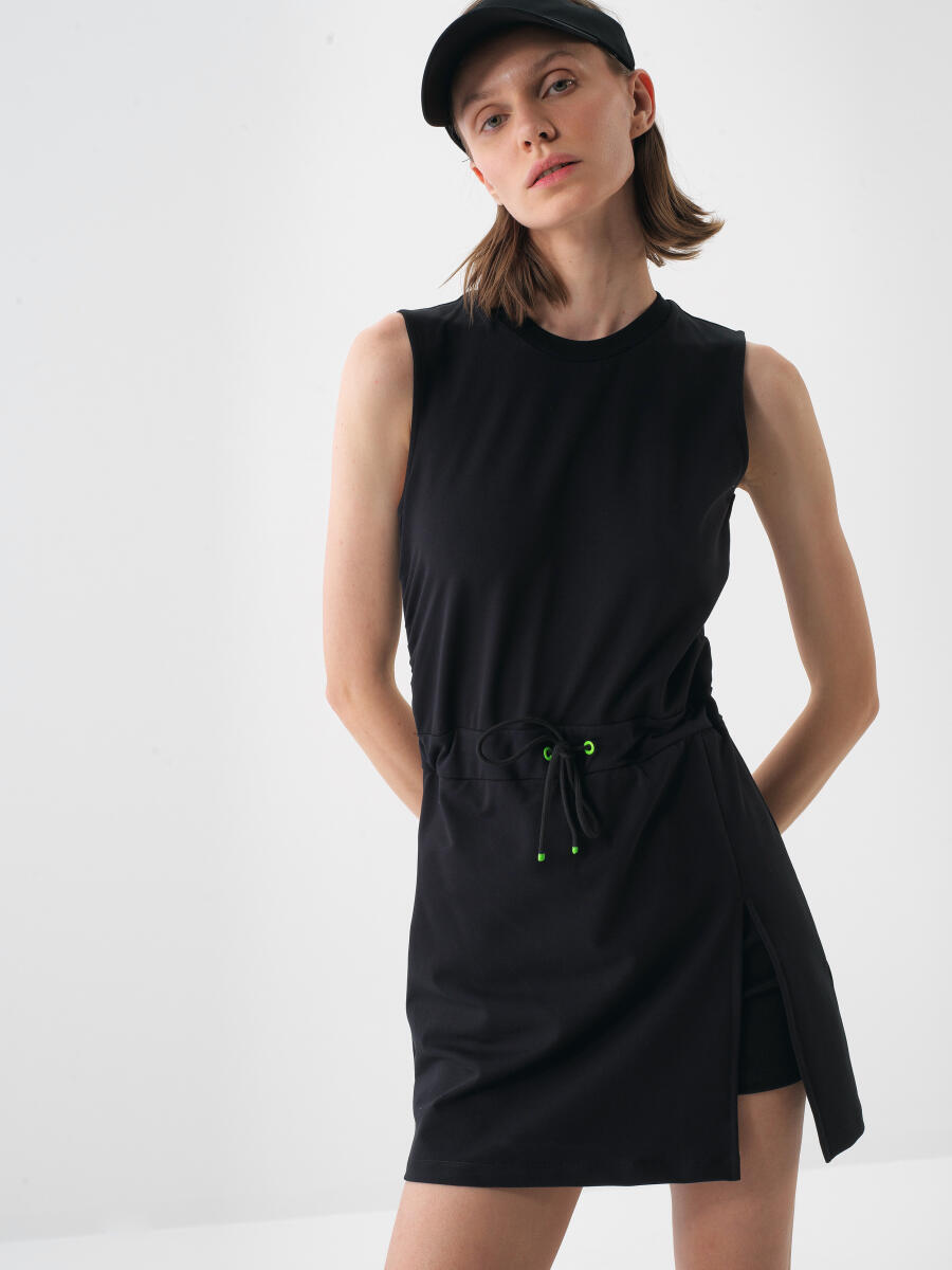 Black Regular Fit Cotton Dress - 2