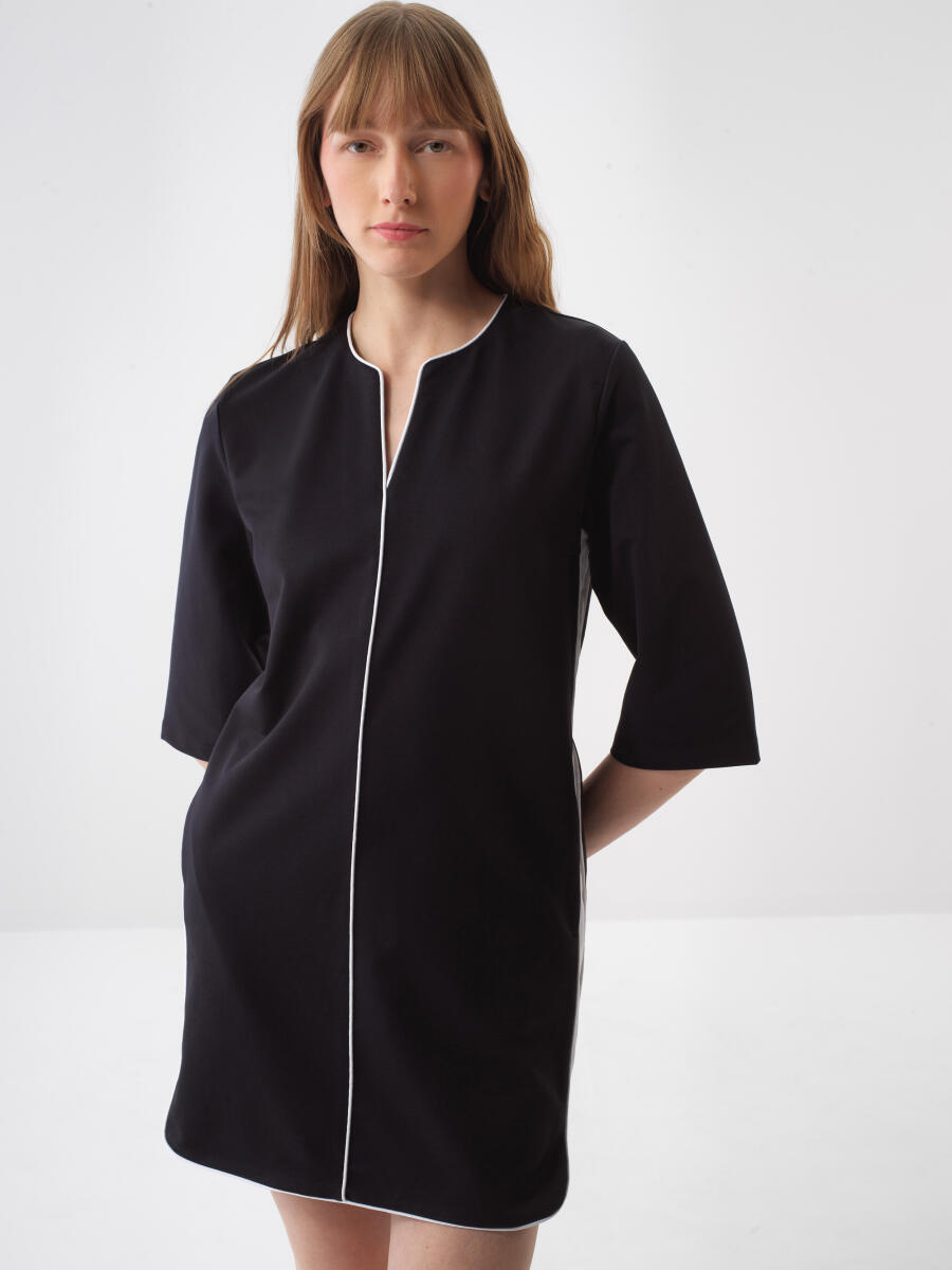 Black Regular Fit Cotton Dress - 2