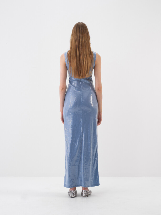 Blue Slim Fit Dress - 4