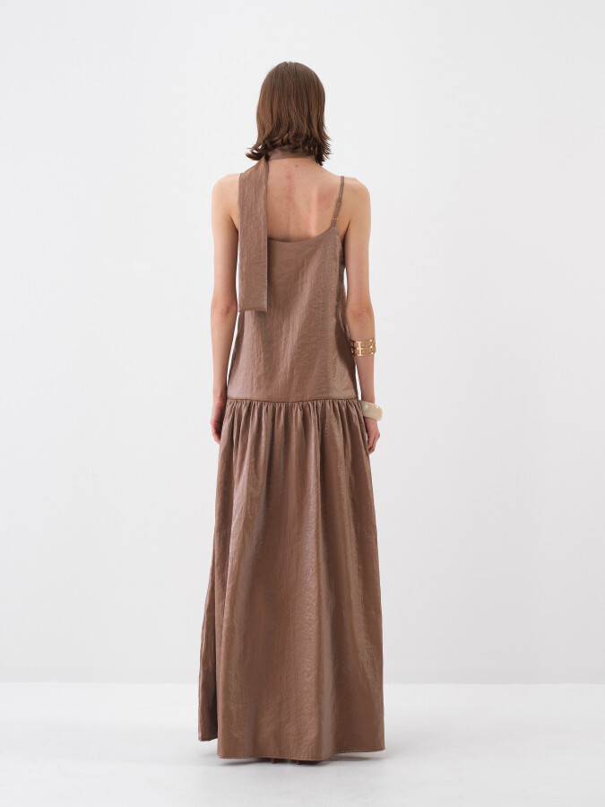 Brown Oversize Cotton Dress - 3