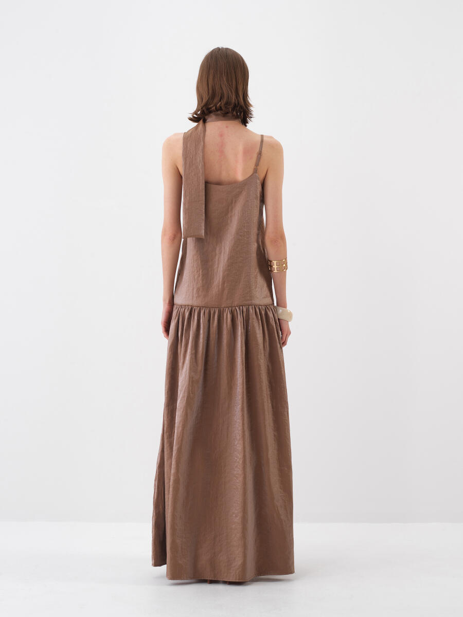 Brown Oversize Cotton Dress - 3