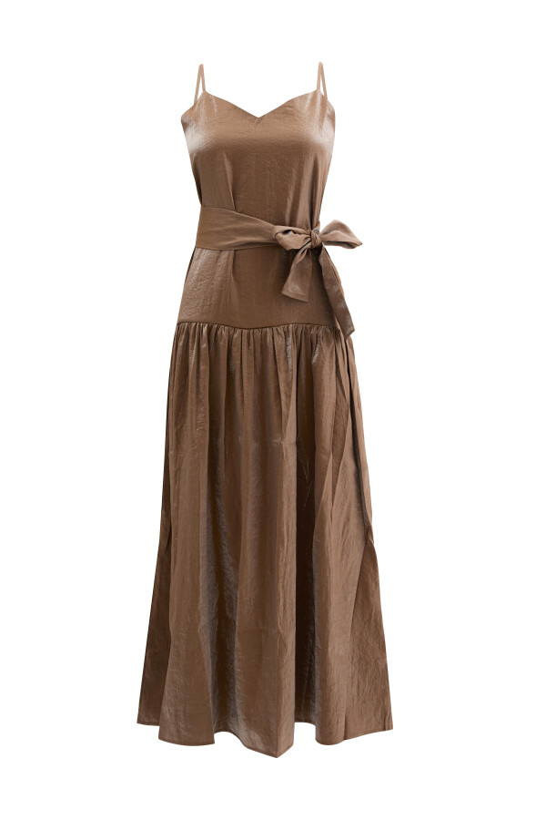 Brown Oversize Cotton Dress - 5