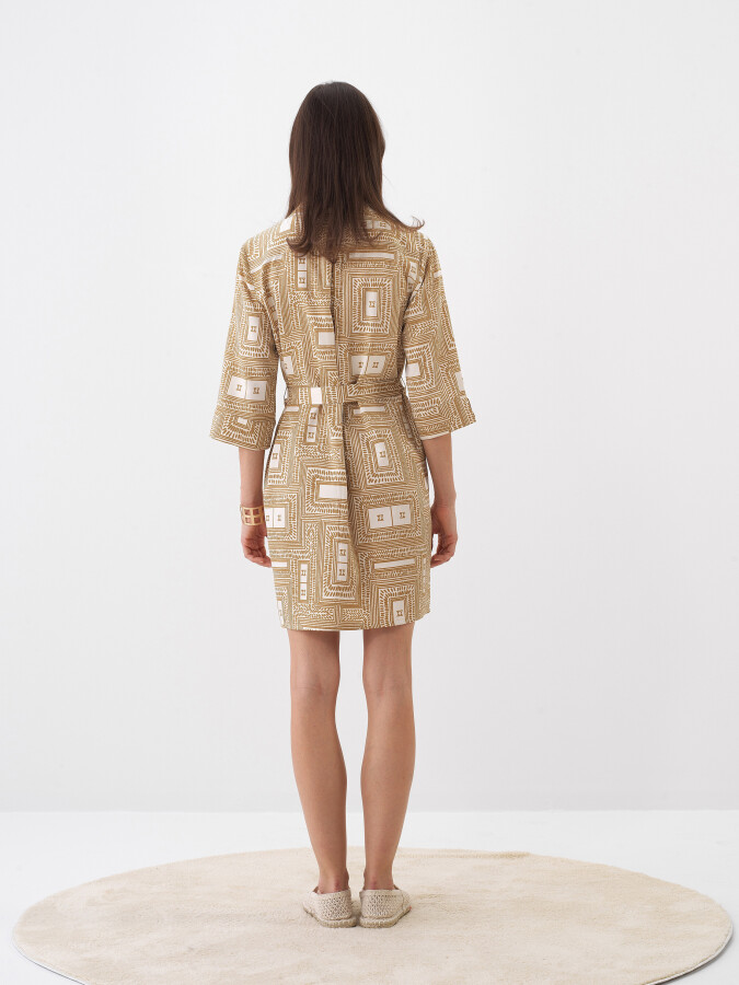 Camel Regular Fit Cotton Dress - 4