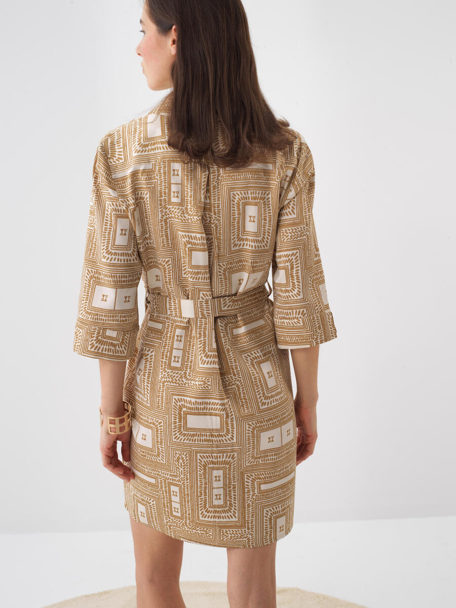 Camel Regular Fit Cotton Dress - 3