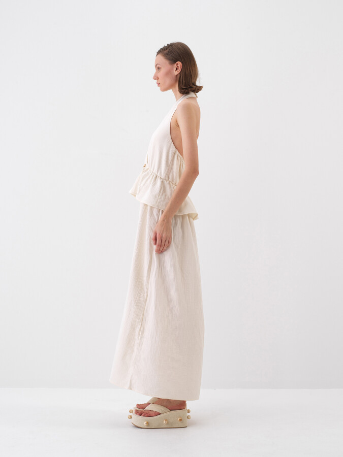 Natural Regular Fit Cotton Dress - 4