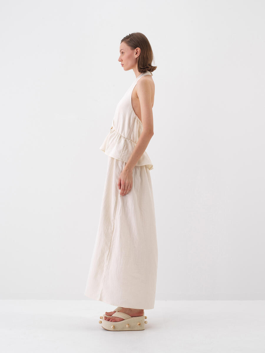 Natural Regular Fit Cotton Dress - 4