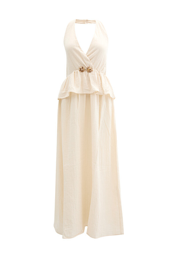 Natural Regular Fit Cotton Dress - 6