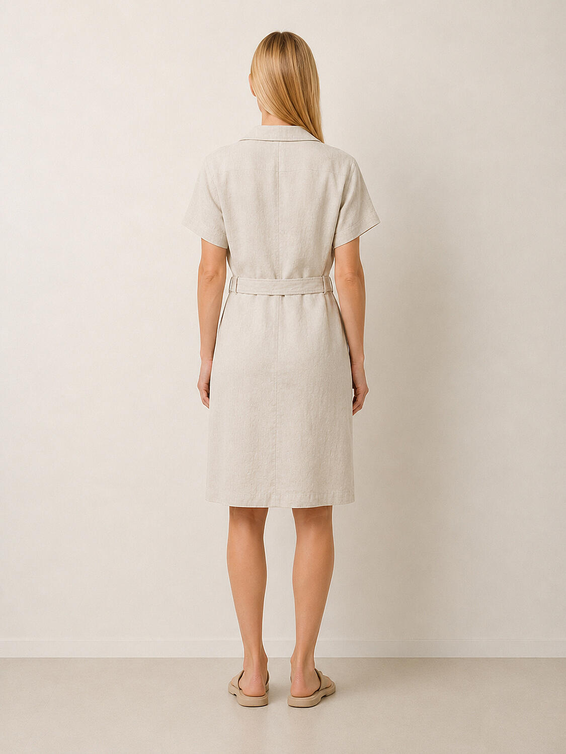 Natural Regular Fit Linen Dress No shooting - 3