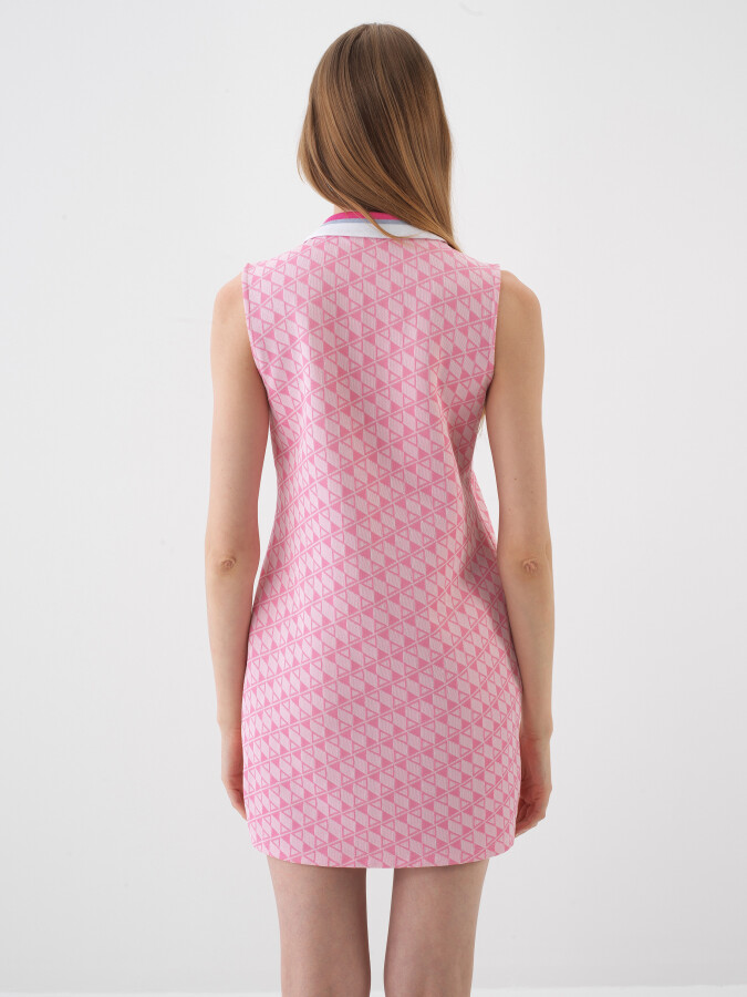 Pink Regular Fit Cotton Dress - 3