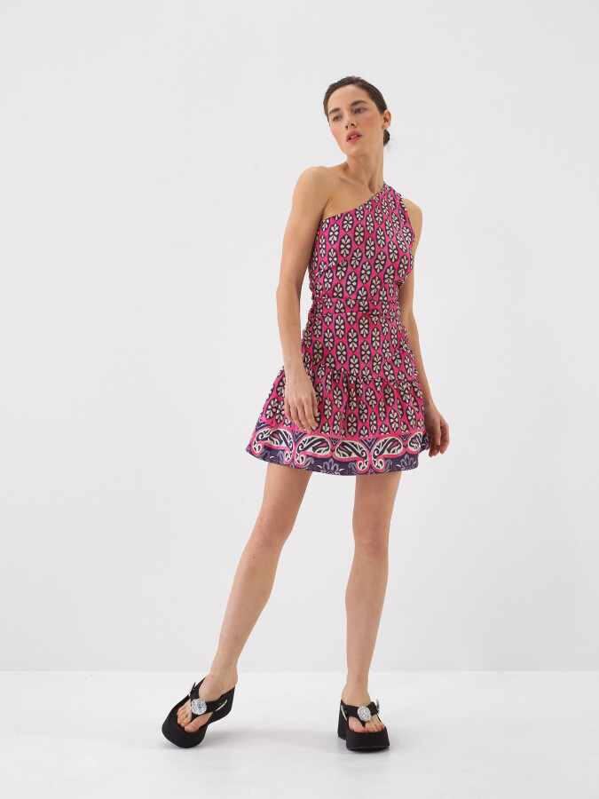 Pink Regular Fit Cotton Dress - 2