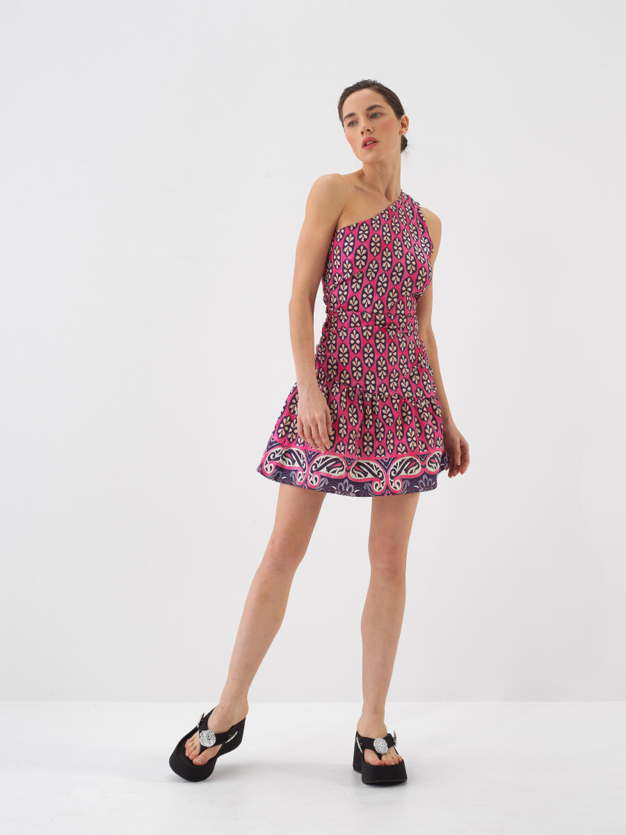 Pink Regular Fit Cotton Dress - 2