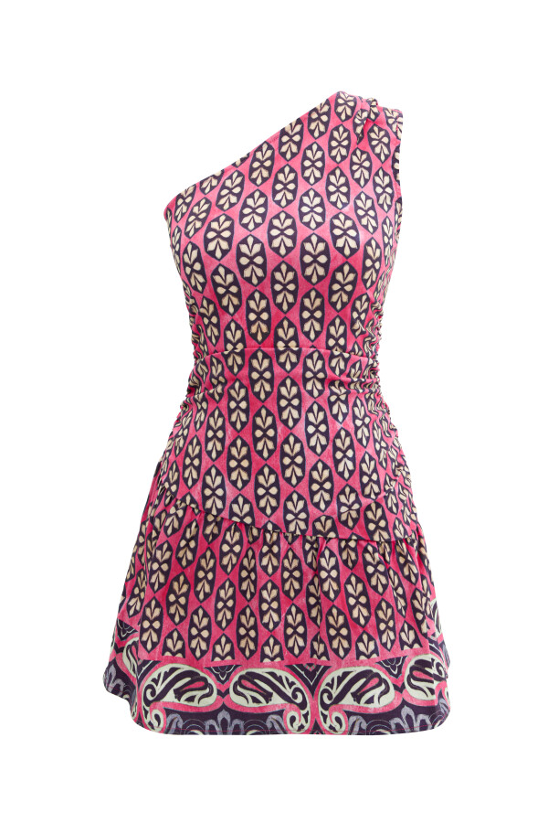 Pink Regular Fit Cotton Dress - 4