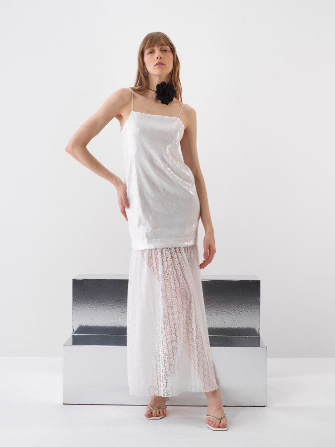 White Regular Fit Dress - 1