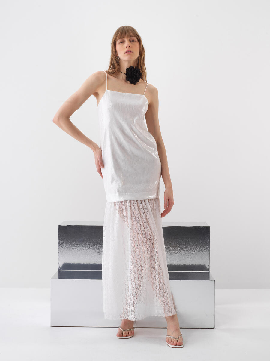 White Regular Fit Dress - 1