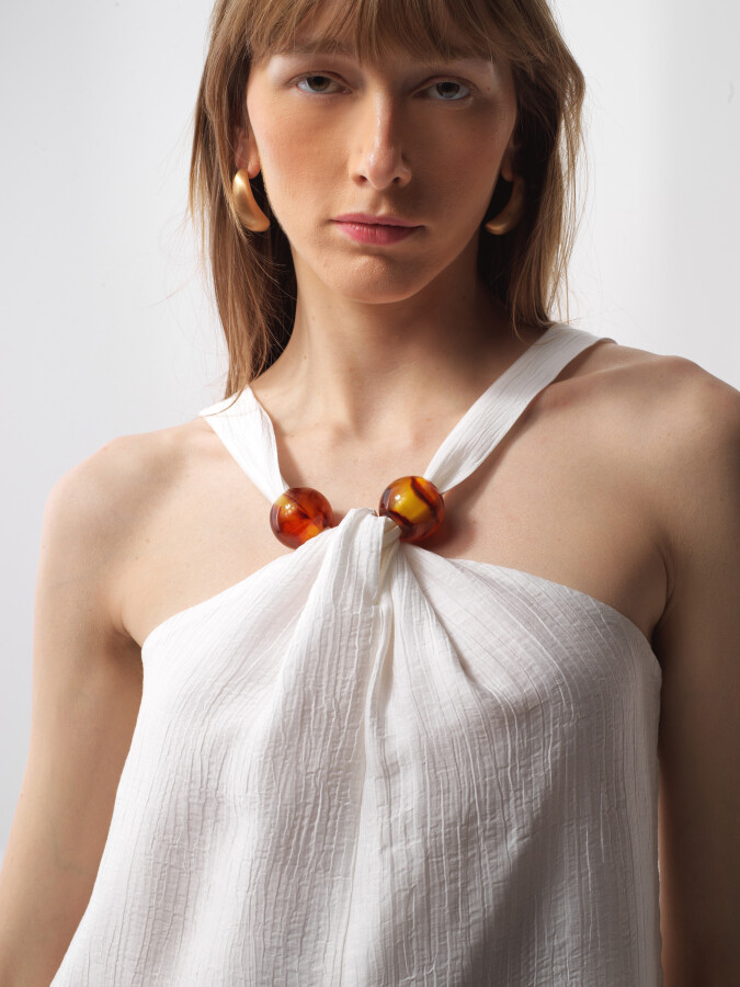 White Regular Fit Dress - 2